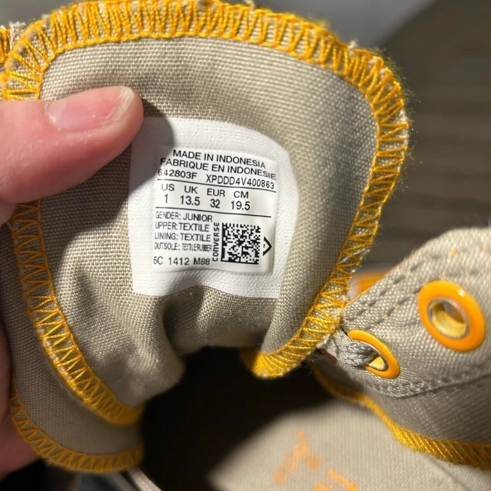 {Converse} Custom Chuck Taylor All Star Yellow High-Top Sneakers